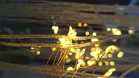 Close-up shots of vibrant yellow LED lights illuminating the darkness. Stock Footage 301361091