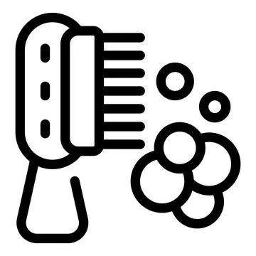 Close up of a shower brush creating bubbles for cleaning Stock Illustration