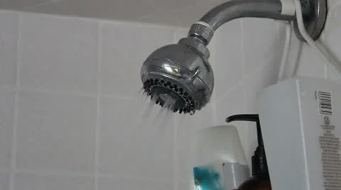 Close up of Shower Head Spraying Water (42) Видео 24758667