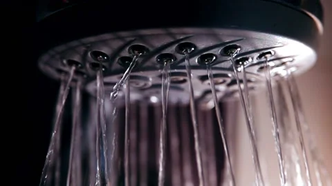 Close up Shower head with Water  Stock Footage 154225648