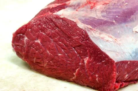 Close up showing texture in raw beef 스톡 사진