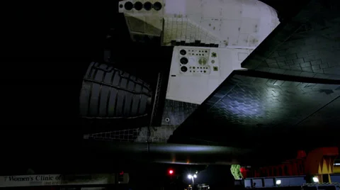 Up close with the Shuttle Endeavor as it rolls on LA streets HD part2 Stock Footage 39594564