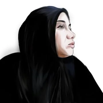 Close up from the side of a beautiful female Stock Illustration