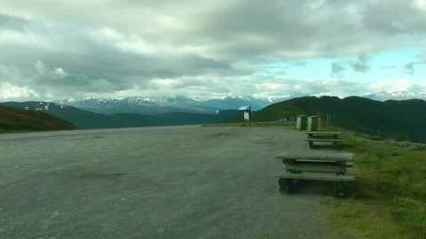 Close up side of car parking on the mountain road Stock Footage 90606824