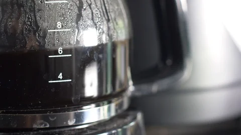 Close up side coffee maker Stock Footage 94590507