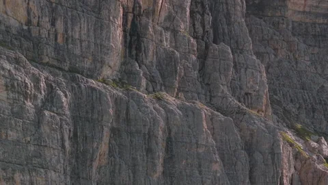 Close Side Drone Flight Along Lastoi de Formin Cliffs Stock Footage 336839365