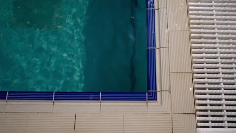 Close-up of the side of the new pool. Stock Footage 259575429