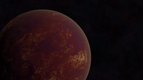Close up of Side of red Planet rotating Stock Footage 242672748