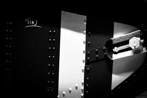 A Close Up Of The Side Of A Tank, With ITs Name Written On It Stock Photos