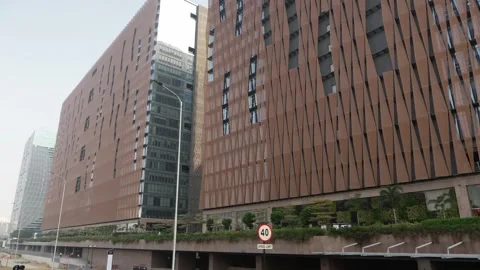 Close side view of a building Hyderabad Video stock 147686307