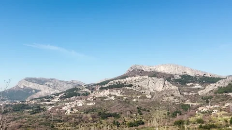 Close-Up Side View of Klis Fortress from a Moving Car Stock Footage 331450685