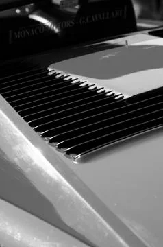 Close-up of Side view mirror and Logo Ferrari Sports Car. Ferrari is Italia.. Stock Photos