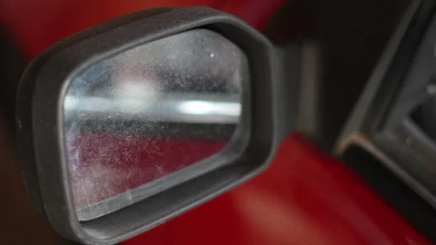 Close up of a side-view mirror Stock Footage 277080678
