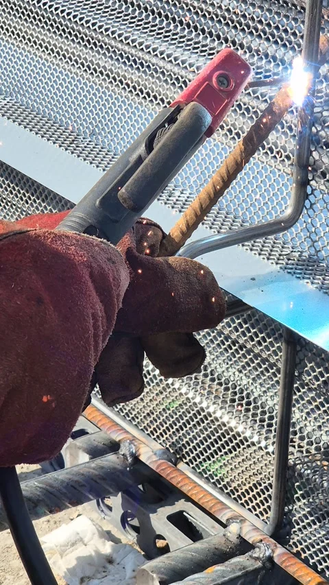 Close-up Side View of Power Trowel Blades Smoothing Wet Concrete Stock Footage 331194580
