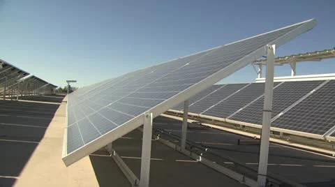 Close Up Side View of Solar Panels 2 Video stock 19140268