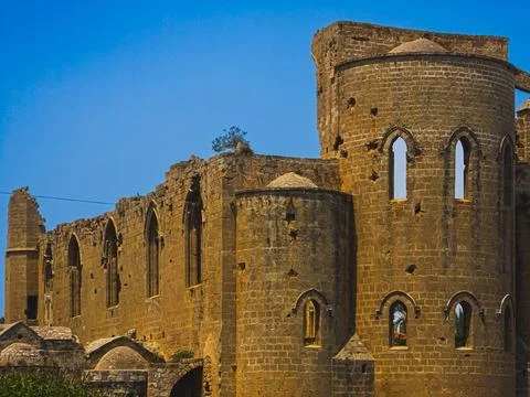 Close Side View of St George Greek Church Ruins Famagusta 13 06 2025 Stock Photos