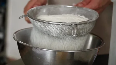 Close up sift flour Stock Footage 238503968