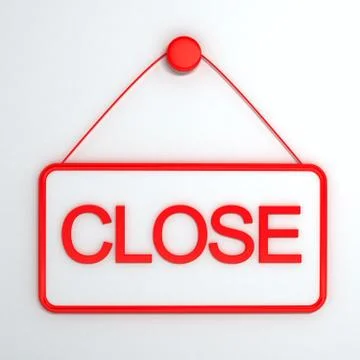 Close sign over white background Stock Illustration