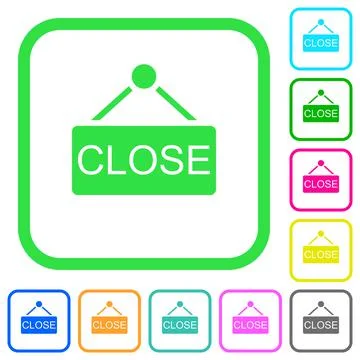 Close sign vivid colored flat icons Stock Illustration