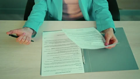 Close up signing contract Stock Footage 234871526