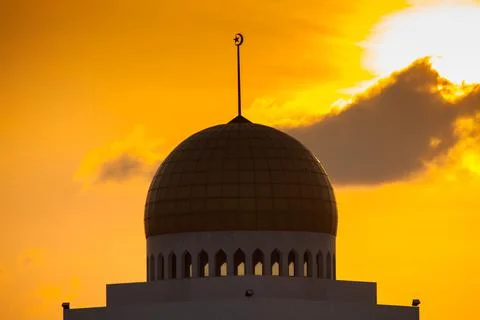 Close up silhouette of a mosque Stock Photos