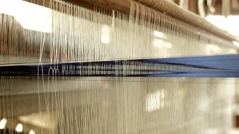 Close Up Silk Production on a Loom Video stock 74191728