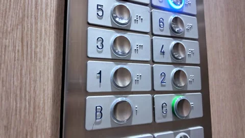 Close-Up Of Silver Elevator Buttons With Braille Numbered And Lettered In A Vidéo 328089981