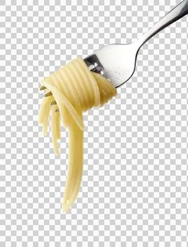 Close up of a silver fork with spaghetti Stock Photos