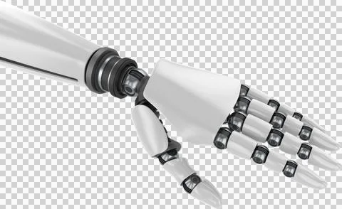 Close up of silver robotic hand Stock Illustration