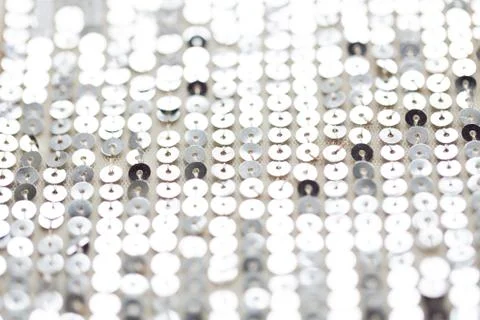 Close up of silver sequined textile texture Stock Photos