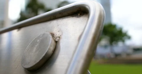 Close up of Silver sign Stock Footage 80694809