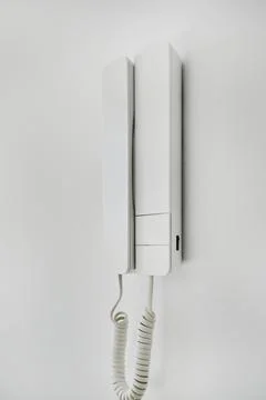 Close up simple, modern home intercom system Stock Photos