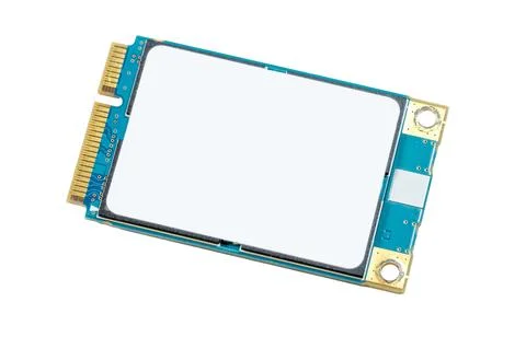 Close-up of a simple mSATA solid-state drive with an unmarked blank empty w.. Stock Photos