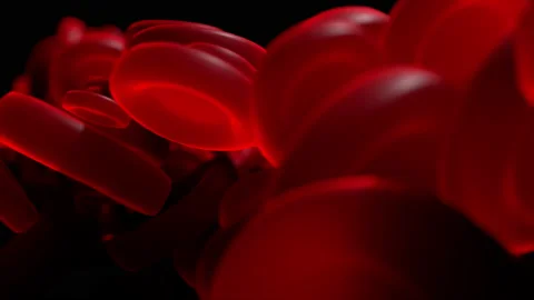 Close-up simulation of blood cells in onanism Video stock 188749498