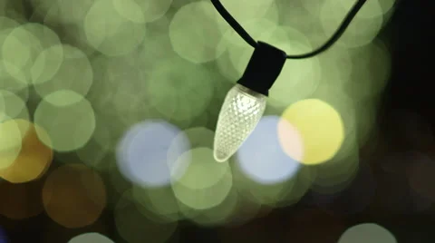 Close up of a single hanging Christmas light Stock Footage 45921808