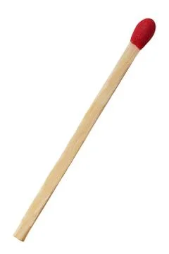 Close up of single match isolated on white background Stock Photos