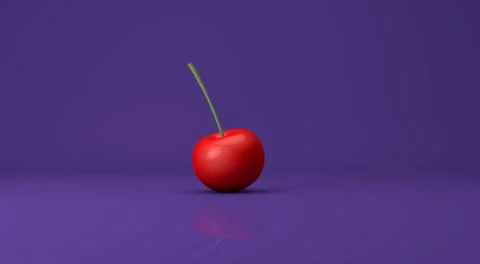 Close up single red cherry Stock Illustration