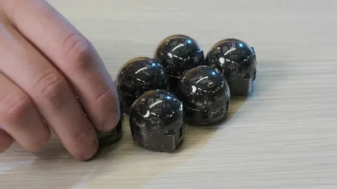 Close up of a six mini robots for the next generation of creators. Stock Footage 152257477