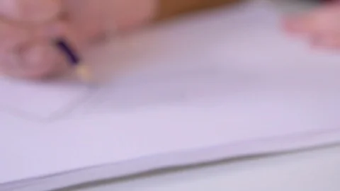 Close on Sketching out Technical Drawing 3 Stock Footage 124191639