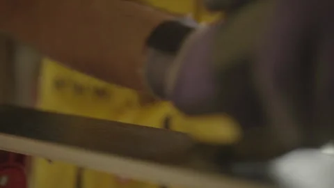 Close-up of ski brushed along full length Video stock 345804593