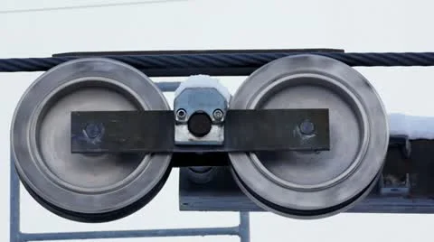 Close-up of skilift pulley Video stock 19922059
