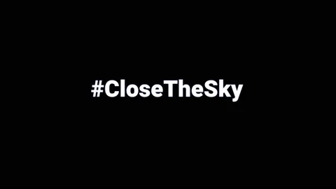 Close The Sky. Glitch effect. Pop-up text splash screen with tag - CloseTheSky Stock Footage 173742869