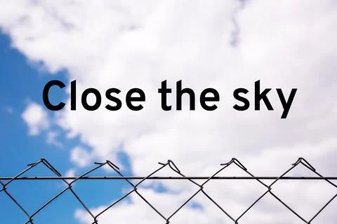 Close the sky over Ukraine Stock Illustration