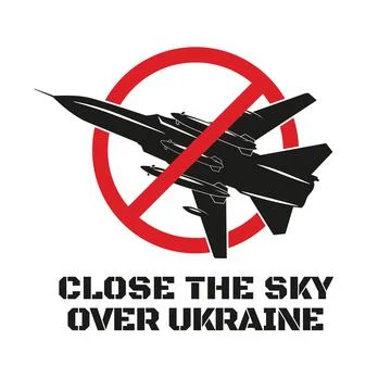 Close the sky over ukraine. Stock Illustration