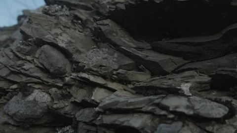 Close-Up of Slate Rock Layers in Natural Environment Stock Footage 289842101