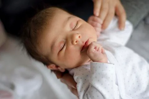 Close up of sleeping baby Stock-Fotos
