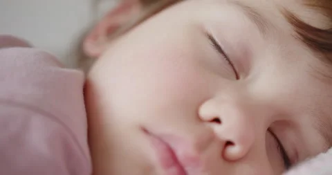 Close-up of sleeping child's face Stock Footage 151030361