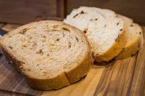 Close up slice of bread concept photo Stock Photos