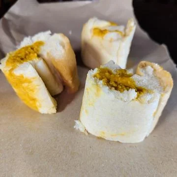 Close up of a slice of bread with jam Stock Photos