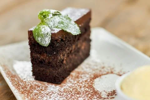 Close up slice of chocolate belgian cake. Foto stock